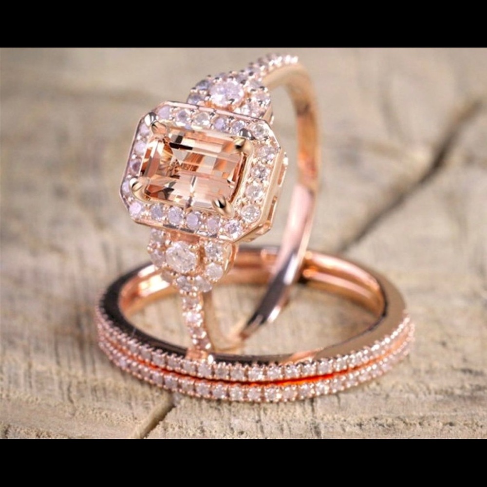 18k Rose Gold Halo 2P Ring